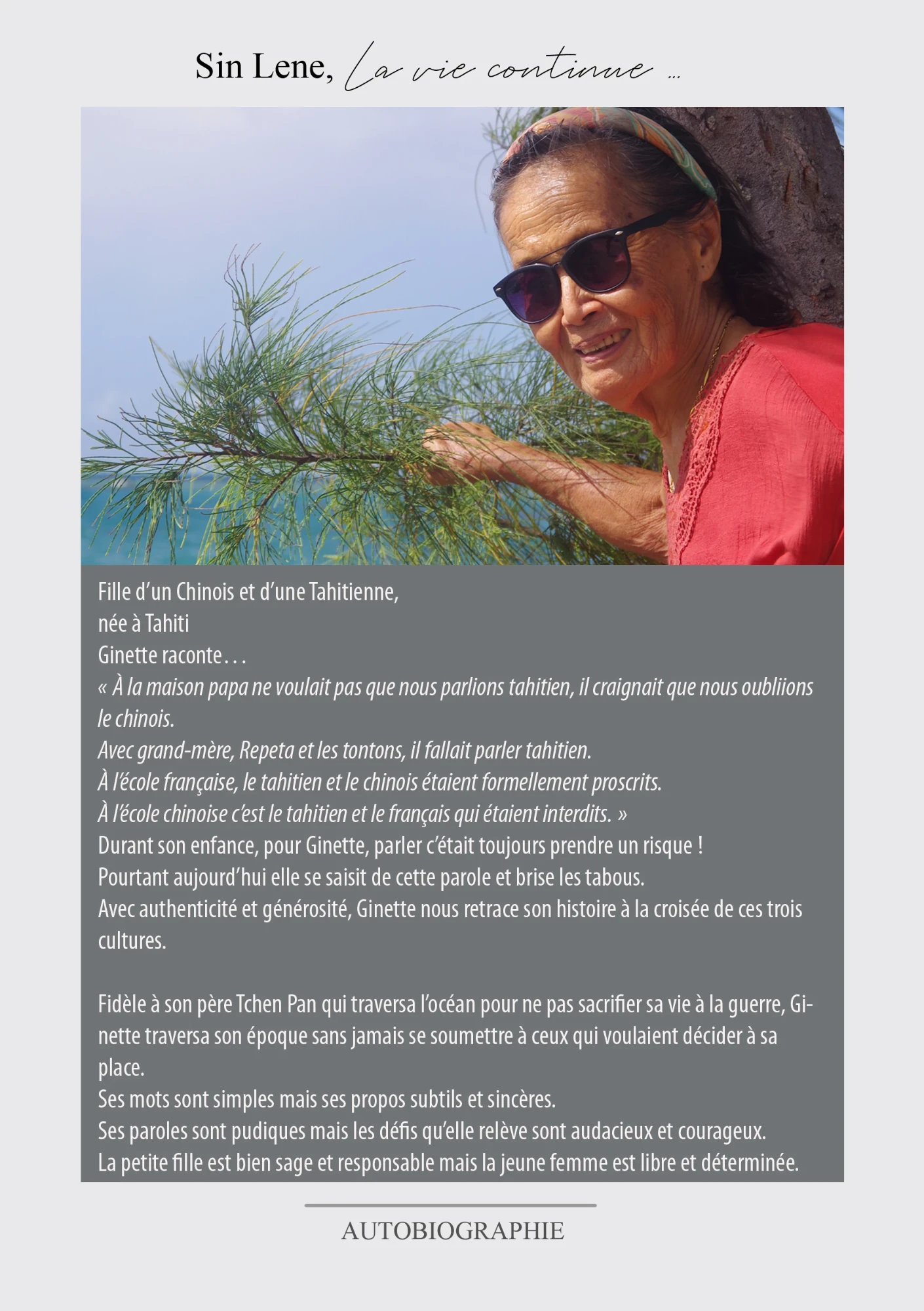 Quatrième de couverture de « Sin Lene, la vie continue… »